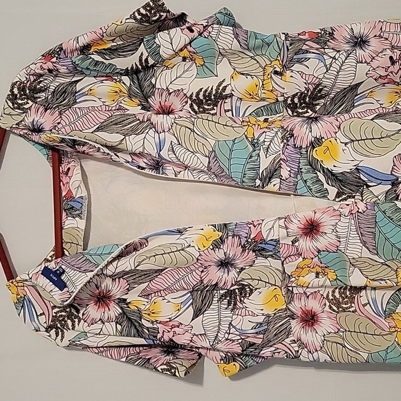 Apt. 9 women's 3X tropical floral print short sleeve ruffle hem dress - Picture 9 of 9